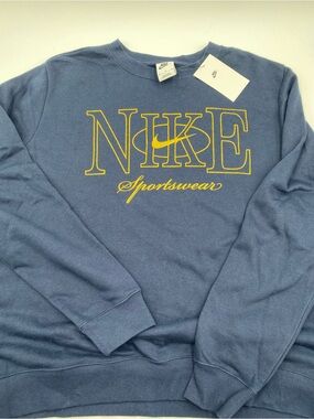 Nike Women’s Navy and Gold Fleece Crewneck NWT Size XL